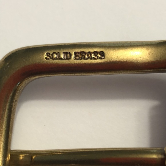 Dark Brown Solid Brass Genuine Leather Belt size 34 - Picture 12 of 12